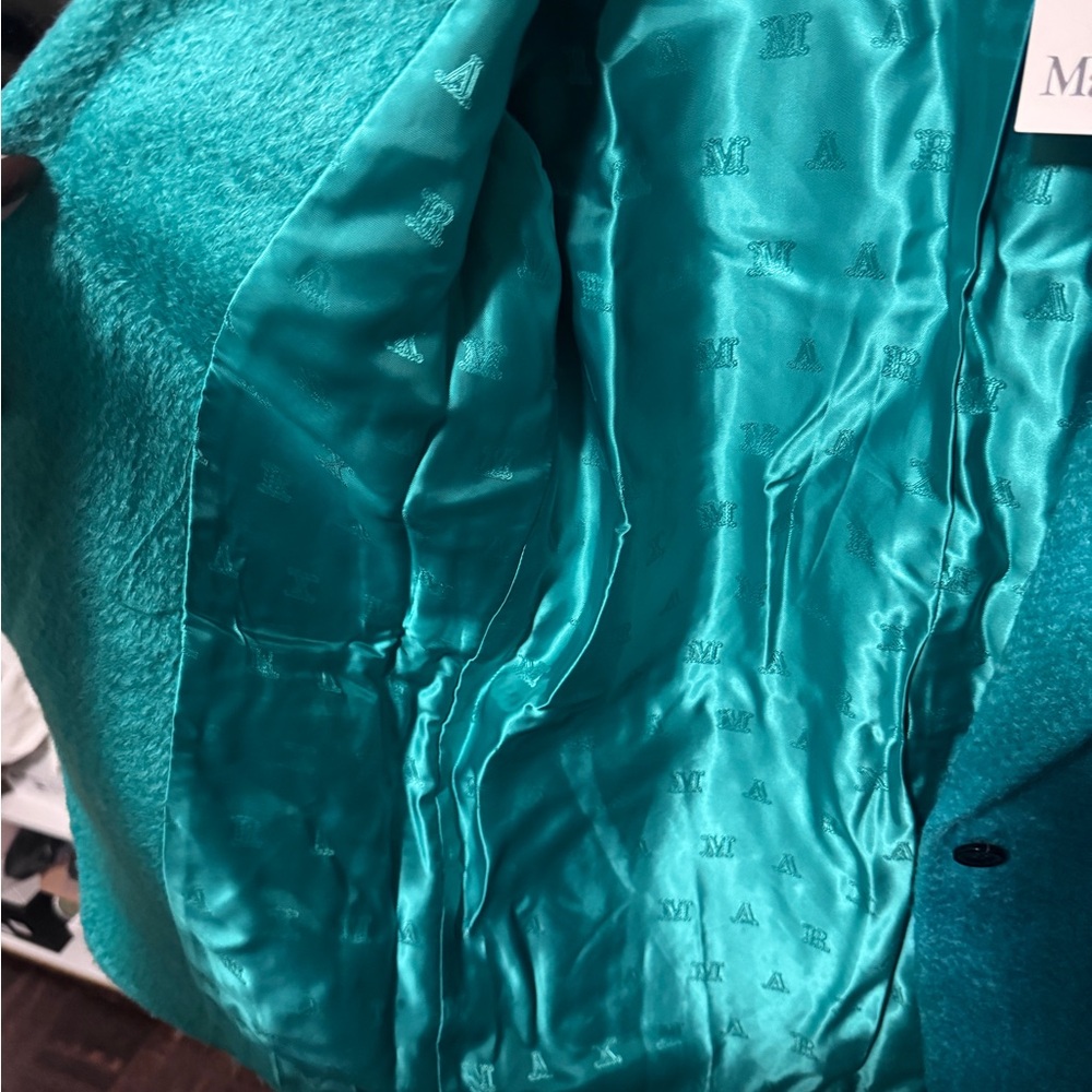 MAXMARA TURQUOISE mohair skirt and jacket SET - Picture 7 of 11